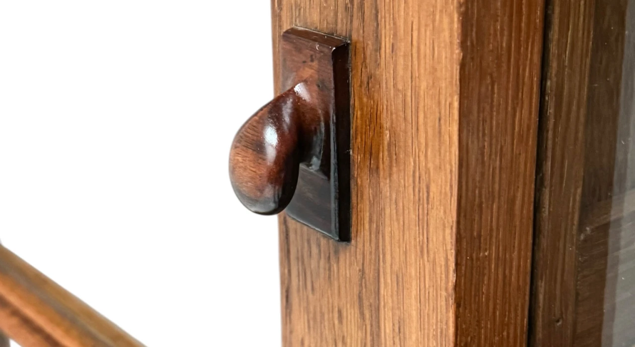 Art Deco Bookcase or Display Cabinet with Glass Sliding Doors, 1930s